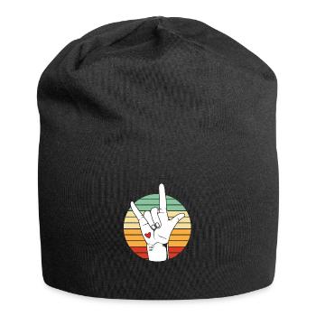 Sign language sign ASL deaf - Jersey Beanie - black - Front