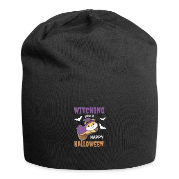 Hamster Hexe Witching you a Happy Halloween - Jersey-Beanie - Schwarz - Vorne