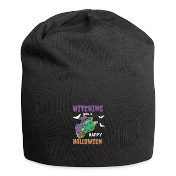 Drache Hexe Witching you a Happy Halloween - Jersey-Beanie - Schwarz - Vorne