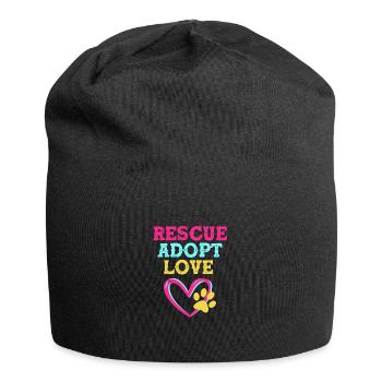Hund Rettung Tierrechte Tierrettung Tierheim - Jersey-Beanie - Schwarz - Vorne