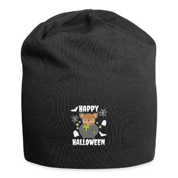Reh Happy Halloween Hexenkessel Fledermaus - Jersey-Beanie - Schwarz - Vorne