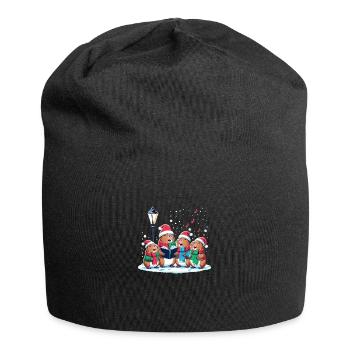 Noël festif Capybara d’hiver - Bonnet en jersey - noir - Devant