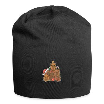 Capybara Arbre de Noël Drôle Animal Noël - Bonnet en jersey - noir - Devant