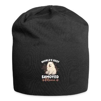 Samoyed Groovy Samoyed Mom - Jersey Beanie - black - Front