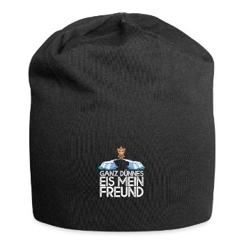 Ganz dünnes Eis mein Freund Teddybär Eisscholle - Jersey-Beanie - Schwarz - Vorne