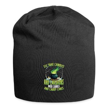 Ich Nehme Kerzen Und Kessel anstatt Zuckerstangen - Jersey-Beanie - Schwarz - Vorne