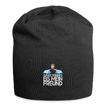 Ganz dünnes Eis mein Freund Hamster auf Eisscholle - Jersey-Beanie - Schwarz - Vorne