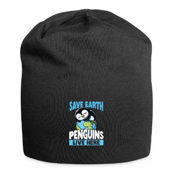 Rettet die Erde Pinguine leben hier Earth Day - Jersey-Beanie - Schwarz - Vorne