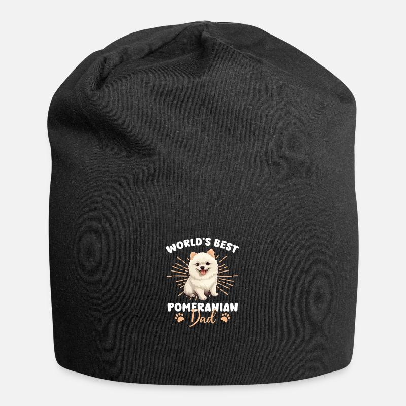 Zwergspitz Groovy Zwergspitz Dad - Jersey-Beanie - Schwarz