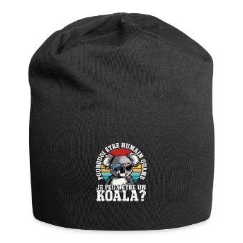 Pourquoi être humain quand je peux être un koala ? - Bonnet en jersey - noir - Devant