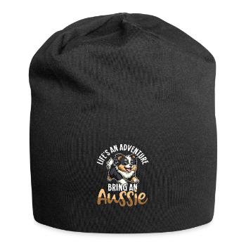 Australian Shepherd Dog Aussie Mom Aussie Dad - Jersey Beanie - black - Front