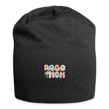 Dogo Argentino Hund Groovy Dogo Mom - Jersey-Beanie - Schwarz - Vorne