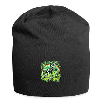 Katze Armee Dino St. Patrick's Day Kleeblätter - Jersey-Beanie - Schwarz - Vorne
