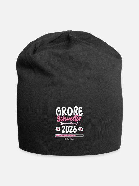 Große Schwester 2026 Loading - Jersey-Beanie - Schwarz