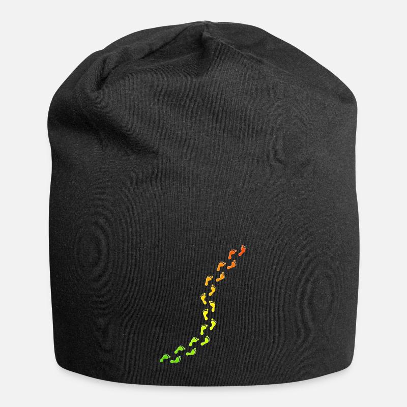 empreintes de pas colorées - Bonnet en jersey - noir