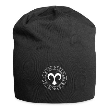 Sternzeichen Widder - Jersey-Beanie - Schwarz - Vorne