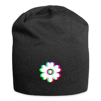 EDM Tricolore - Fleurs - Glitch - Style Rave - Bonnet en jersey - noir - Devant