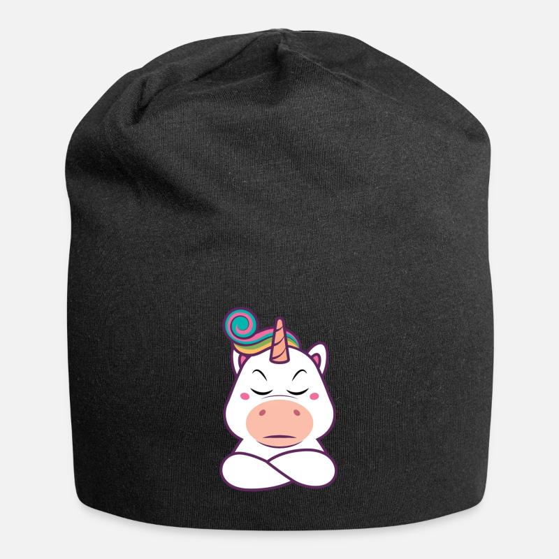 Bockiges Einhorn Geschenk - Jersey-Beanie - Schwarz