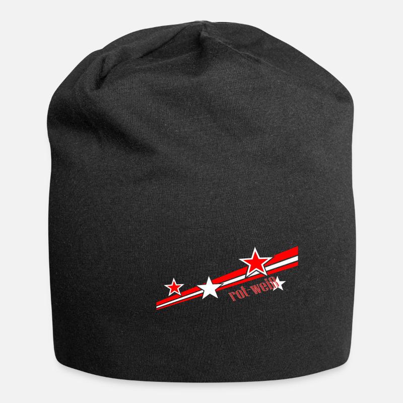 rot weiss - Jersey-Beanie - Schwarz