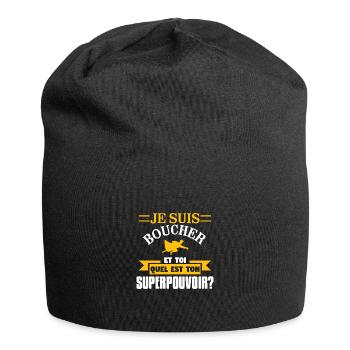 cadeau papa travail anniversaire homme humour - Bonnet en jersey - noir - Devant