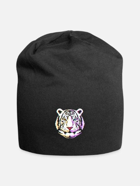 Weißer Tiger - Jersey-Beanie - Schwarz