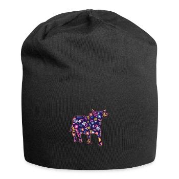 Büffel Rind Ochsen - Jersey-Beanie - Schwarz - Vorne