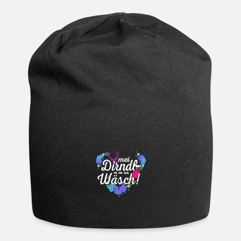 Mei Dirndl is in da Wäsch Dirndlersatz - Jersey-Beanie - Schwarz