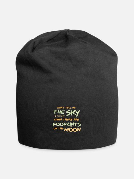 Sky is the Limit Motivation Zitat Spruch Geschenk - Jersey-Beanie - Schwarz