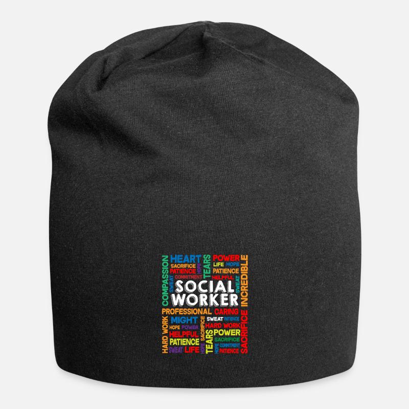 Social Work Month Social Worker Geschenk - Jersey-Beanie - Schwarz