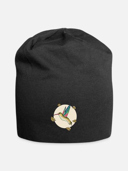 Kolibri Mondblätter Kolibri Kolibri Vogel - Jersey-Beanie - Schwarz