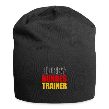 Hobby Bundestrainer Fußballfan lustig Deutschland - Jersey-Beanie - Schwarz - Vorne
