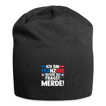 Franzose Französisch Frankreich - Jersey-Beanie - Schwarz - Vorne