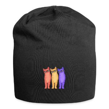 Tabby Cat - Jersey Beanie - black - Front