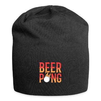 Beerpong Bierpong Bier Pong - Jersey-Beanie - Schwarz - Vorne