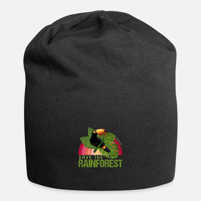 Idée de cadeau de la faune toucan forêt tropicale - Bonnet en jersey - noir