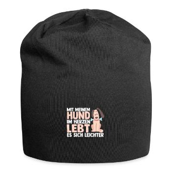Chien Propriétaire De Chien Propriétaire De Chien Motif Chiens - Bonnet en jersey - noir - Devant