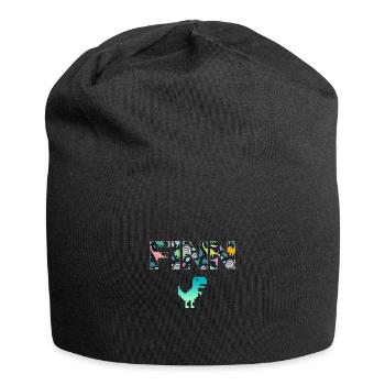 FINN - Schöner Jungen Name mit Dinosaurier - Jersey-Beanie - Schwarz - Vorne