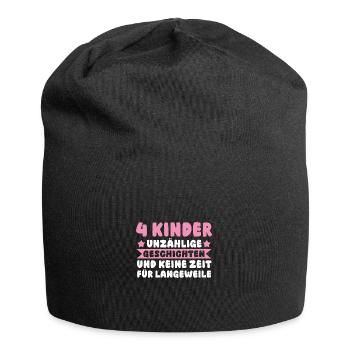 Mom of 4 children - Jersey Beanie - black - Front