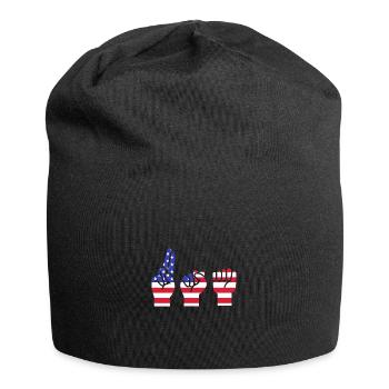 Sign language sign ASL deaf - Jersey Beanie - black - Front