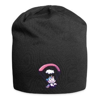 Einhorn Paragleiter Gleitschirmfliegen - Jersey-Beanie - Schwarz - Vorne