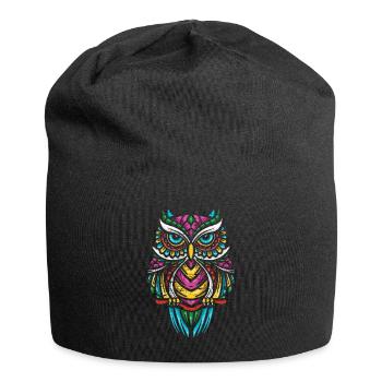 Eule - Jersey-Beanie - Schwarz - Vorne