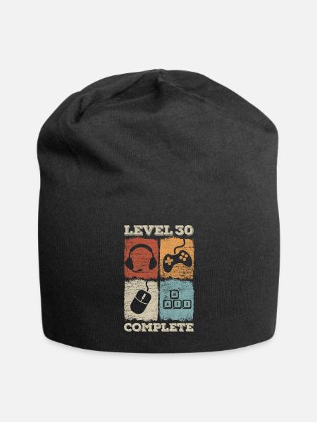 30. Geburtstag Level Complete Gaming - Jersey-Beanie - Schwarz