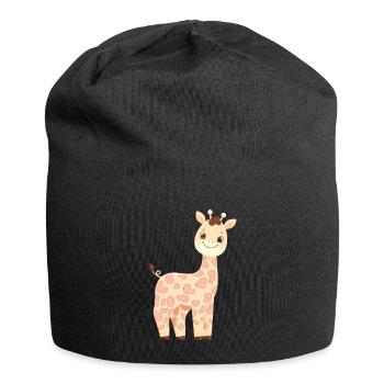 Giraffe Family Mother Baby T-Shirt - Jersey Beanie - black - Front