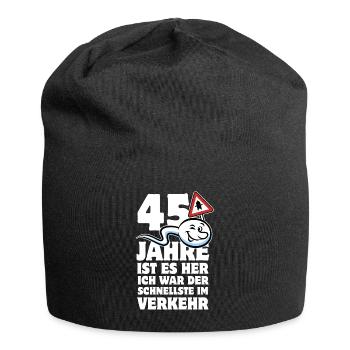 45 Jahre ist es her - der Schnellste im Verkehr - Jersey-Beanie - Schwarz - Vorne
