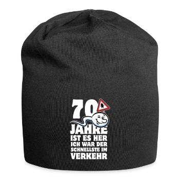70 Jahre ist es her - der Schnellste im Verkehr - Jersey-Beanie - Schwarz - Vorne