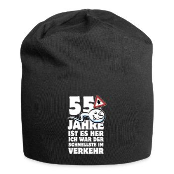 55 Jahre ist es her - der Schnellste im Verkehr - Jersey-Beanie - Schwarz - Vorne