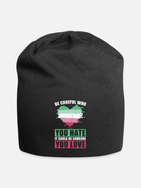 Pass auf wen du hasst LGBT Geschenk Abrosexuell - Jersey-Beanie - Schwarz