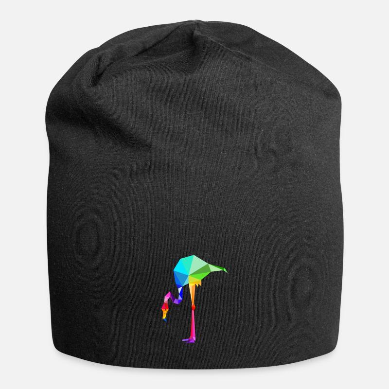 Flamingo Rainbow Animals Tiere Vogel - Jersey-Beanie - Schwarz