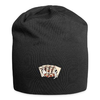 Blackjack Black Jack Casino Glücksspiel - Jersey-Beanie - Schwarz - Vorne