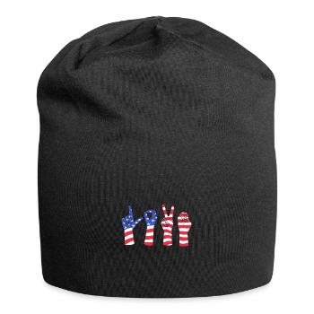 Sign language sign ASL deaf - Jersey Beanie - black - Front